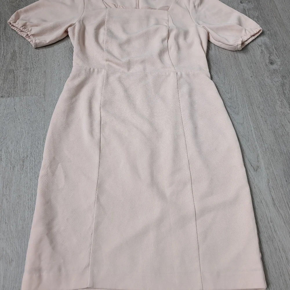 Ann Taylor Factory Light Pink Square Neck Puff Sleeve Dress Size 2 - Picture 4 of 9